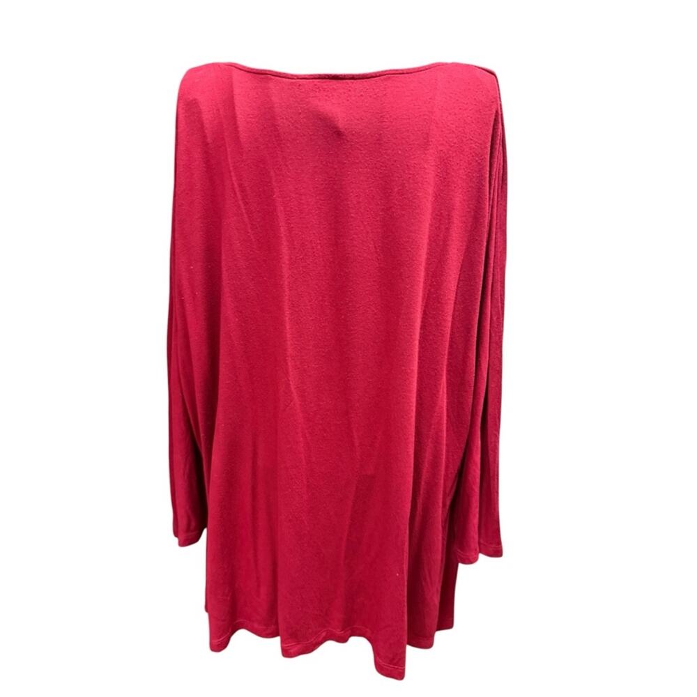 Jones New York Raspberry Knit Top with Soft Drape 3X - Picture 4 of 5